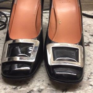 Circa by Joan and David patent leather pumps with silver bucket